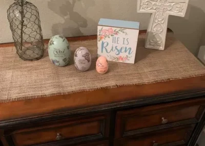 Entryway Table with Christian Easter Decor