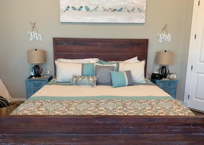 Master Bedroom with Teal Accents