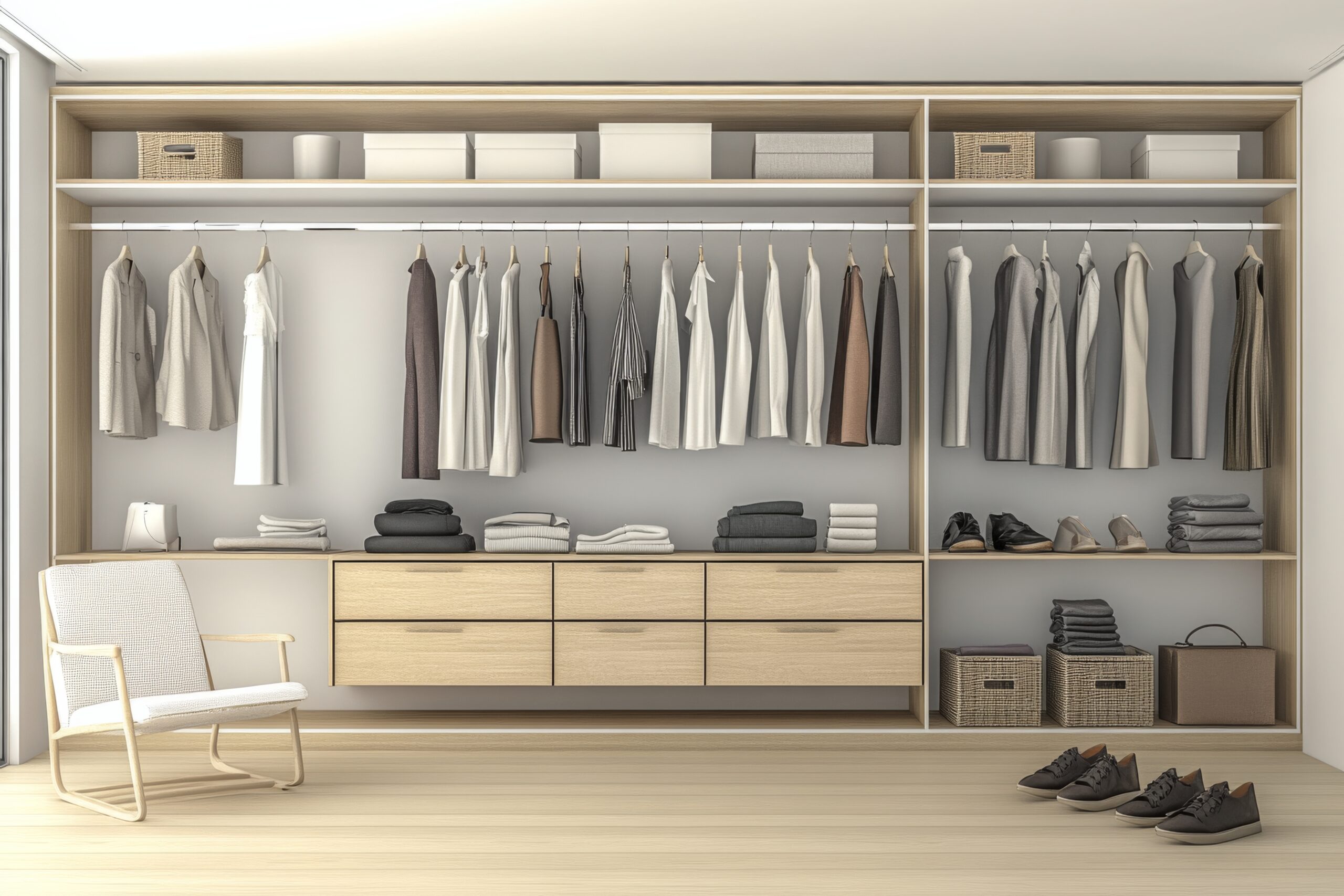 vecteezy a stylishly organized closet featuring neatly arranged
